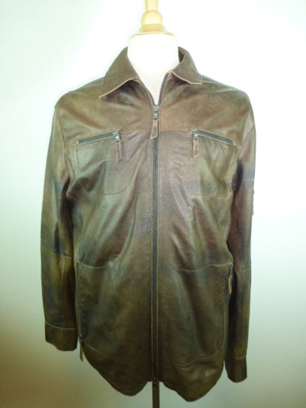 NEW BUFFALO Italy KID LEATHER bomber JACKET L